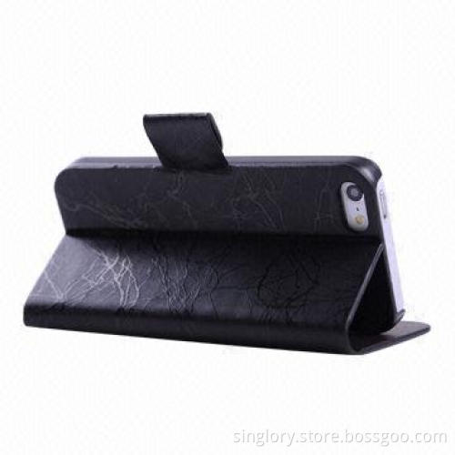 Brand New PU Leather Flip Heat-setting Case for iPhone 5S, Easy to Install and Take Out